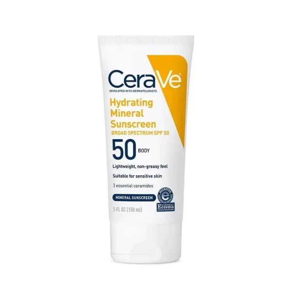 CeraVe Hydrating Mineral Body Sunscreen 150ml Spf 50