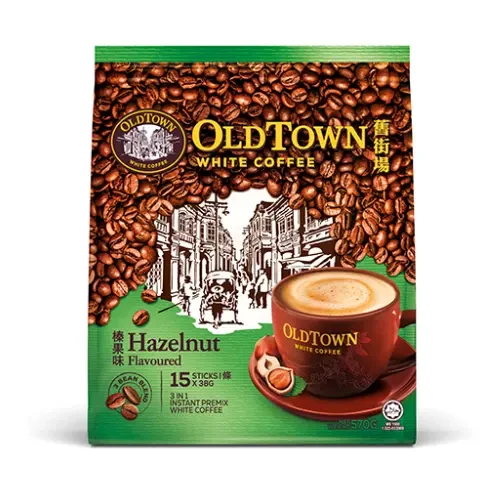 Old Town 3-in-1 Instant White Coffee - Hazelnut Flavour, 525g Pack