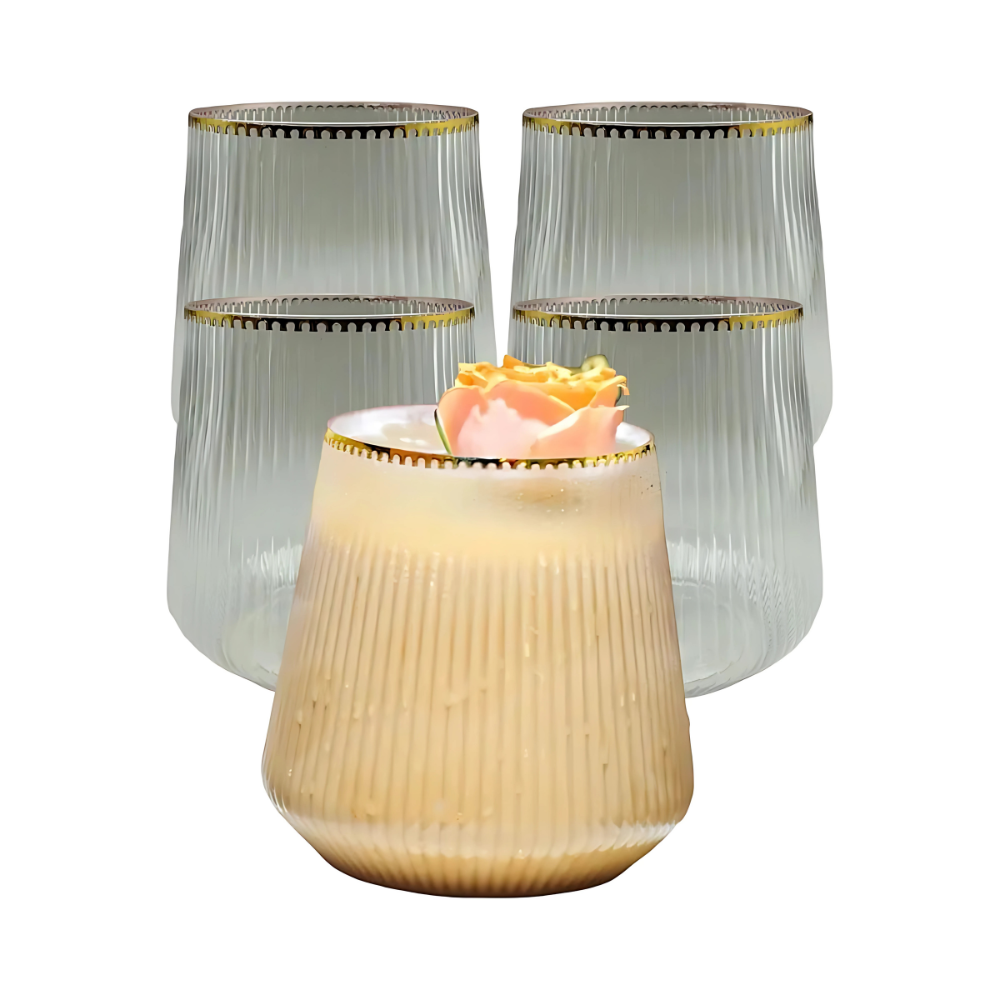 Juice cup with golden ring 420ml