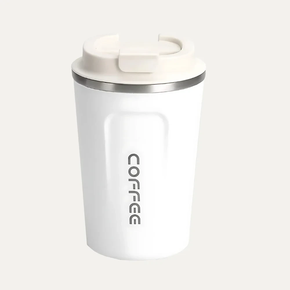 Double Wall Thermal Coffee Cup - 380ml - White