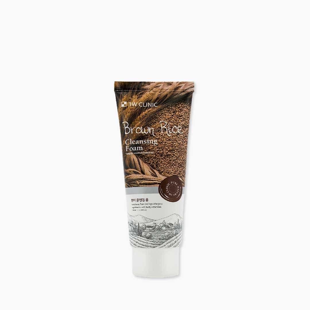 3W clinic cleansing foam brown rice - 100 ml