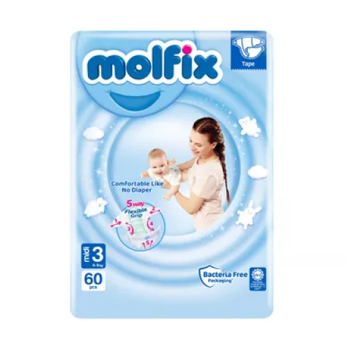 Molfix Jumbo Belt Midi 4-9 Kg 60 Pcs (Made in Turkey)