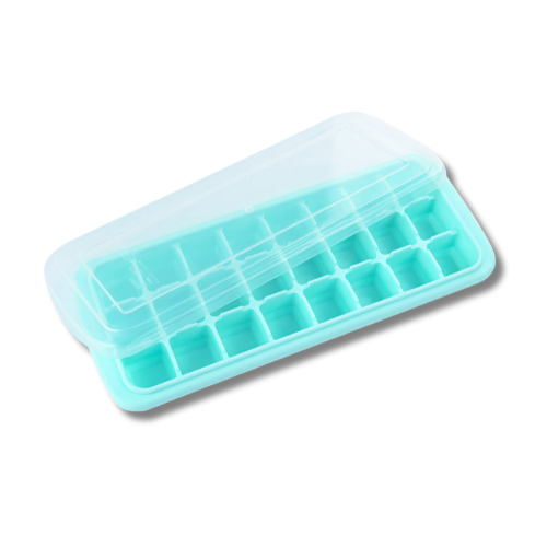 24 Chamber Silicone Ice Cube Tray with Lid - Pastel Green