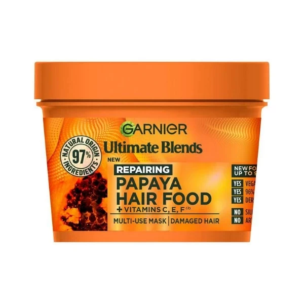 Garnier Ultimate Blends Repairing Hair Food Papaya & Amla 3 In 1 Damaged Hair Mask 390ml