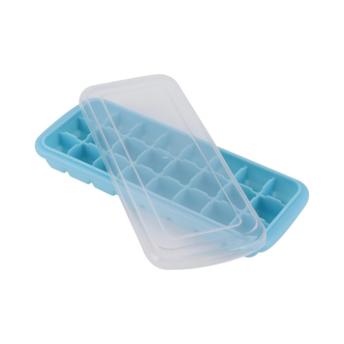 24 Chamber Silicone Ice Cube Tray with Lid - Ocan Blue