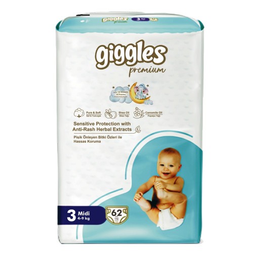 Giggles Premium Baby Diaper 7-18 Kg Maxi 30 Pcs