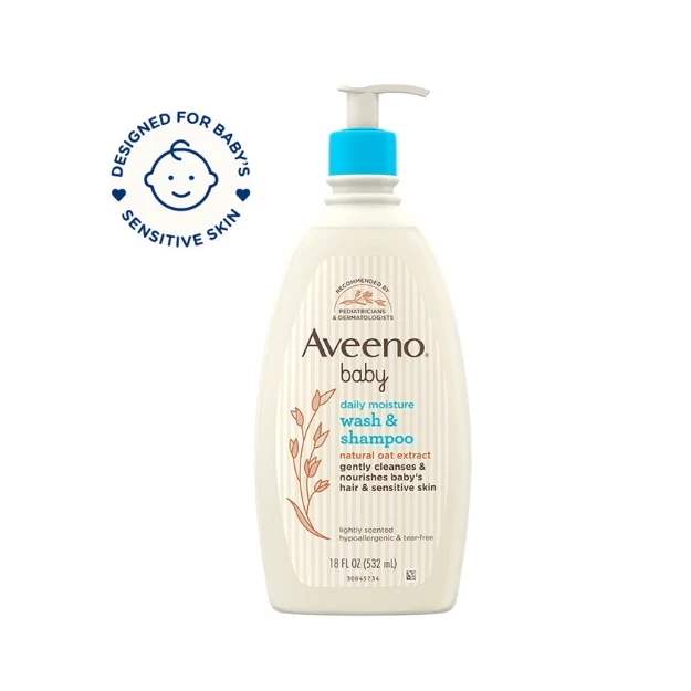 Aveeno Baby Daily Moisture Wash & Shampoo - 532ml