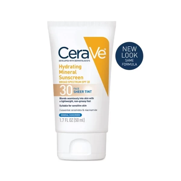 CeraVe Hydrating Mineral Sunscreen SPF 30 Face Sheer Tint 50ml