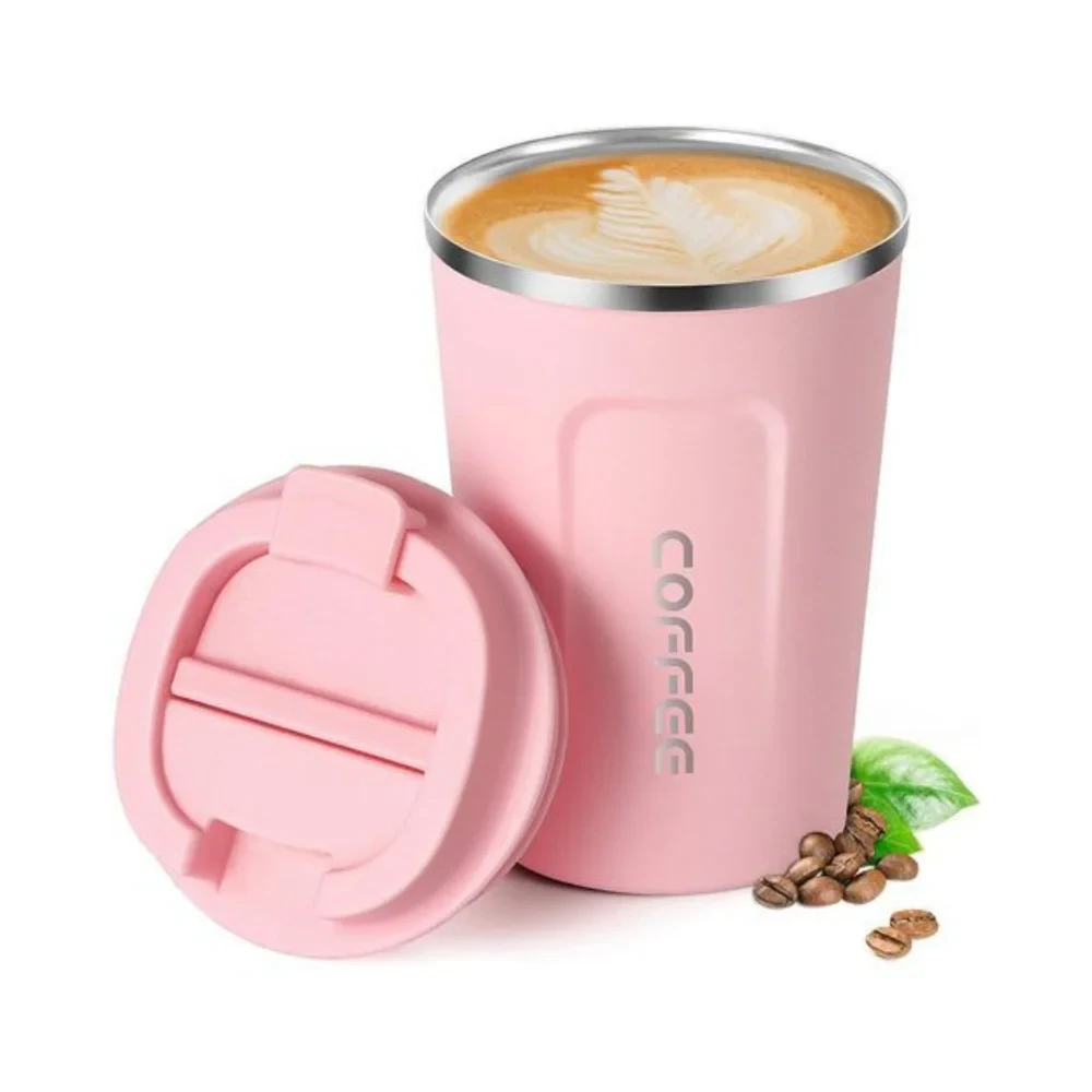 Double Wall Thermal Coffee Cup - 380ml - Pink