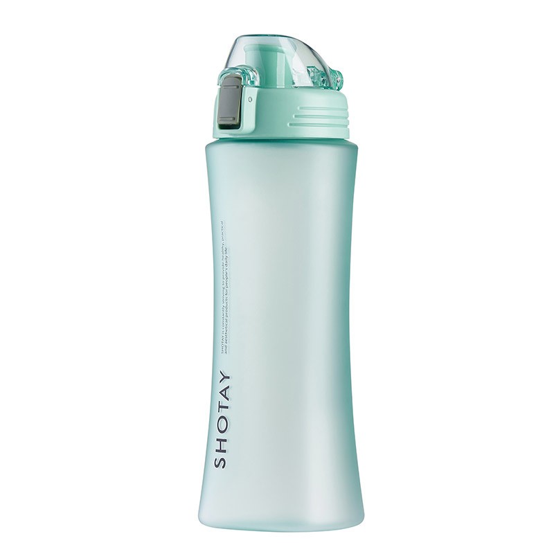 SHOTAY LEISURE BOTTLE frosted water bottle with safety lock sport bottle - green (550ml)