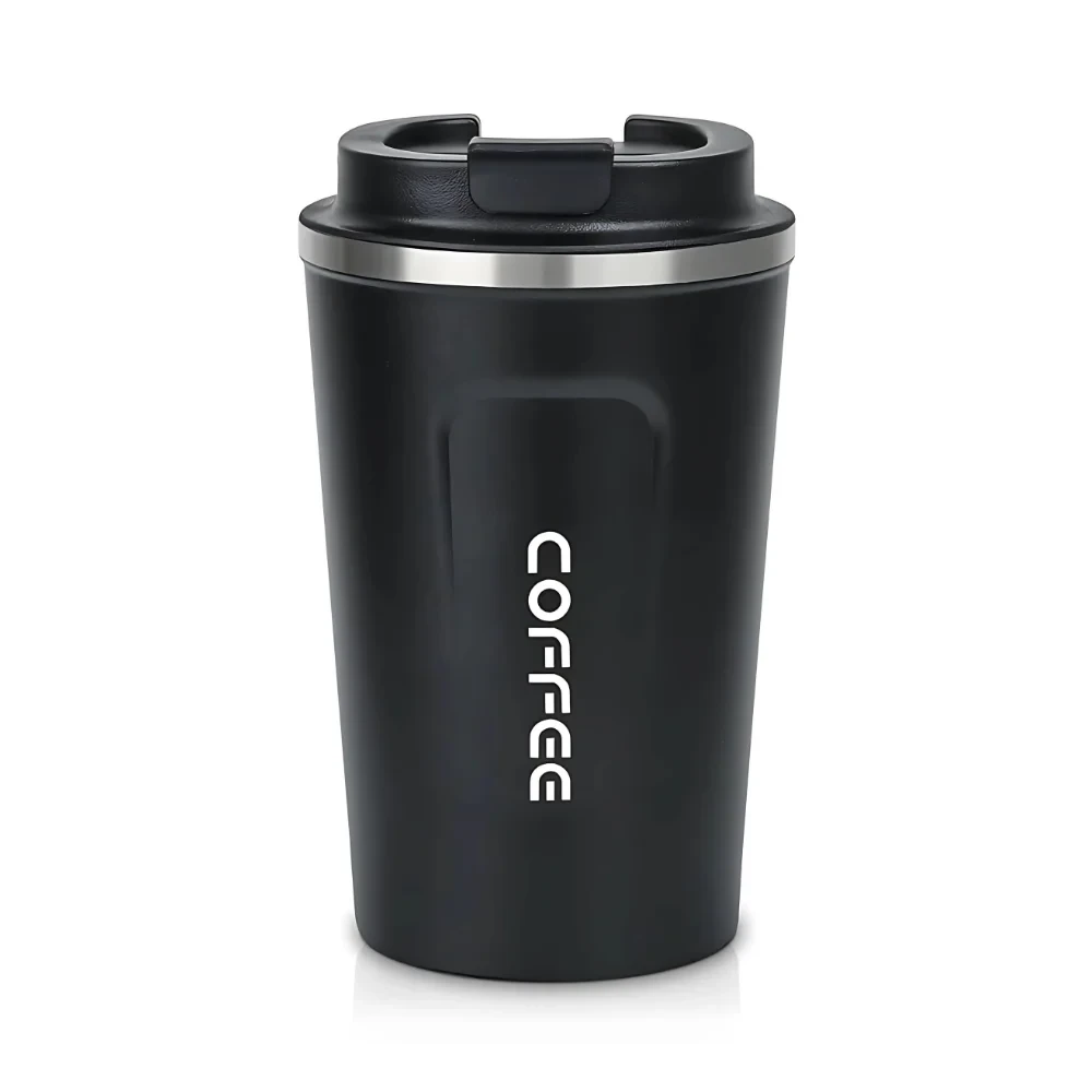 Double Wall Thermal Coffee Cup - 380ml - Black