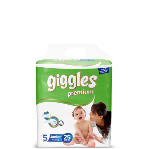 Giggles Premium Belt Twin Pack 11-25 Kg Junior 25 Pcs