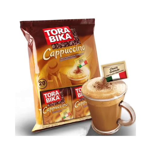 Torabika Cappuccino Coffee – 20 Sachets with Choco Topping (Instant Coffee Mix)