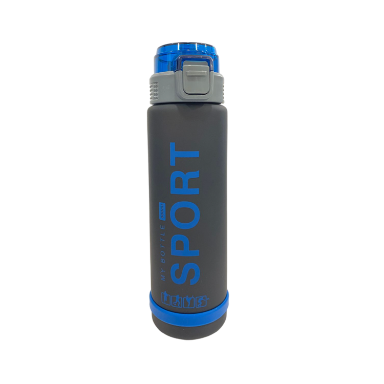 Sport Plastic bottle with rubber Straw with plastic handle 800ML - Blue