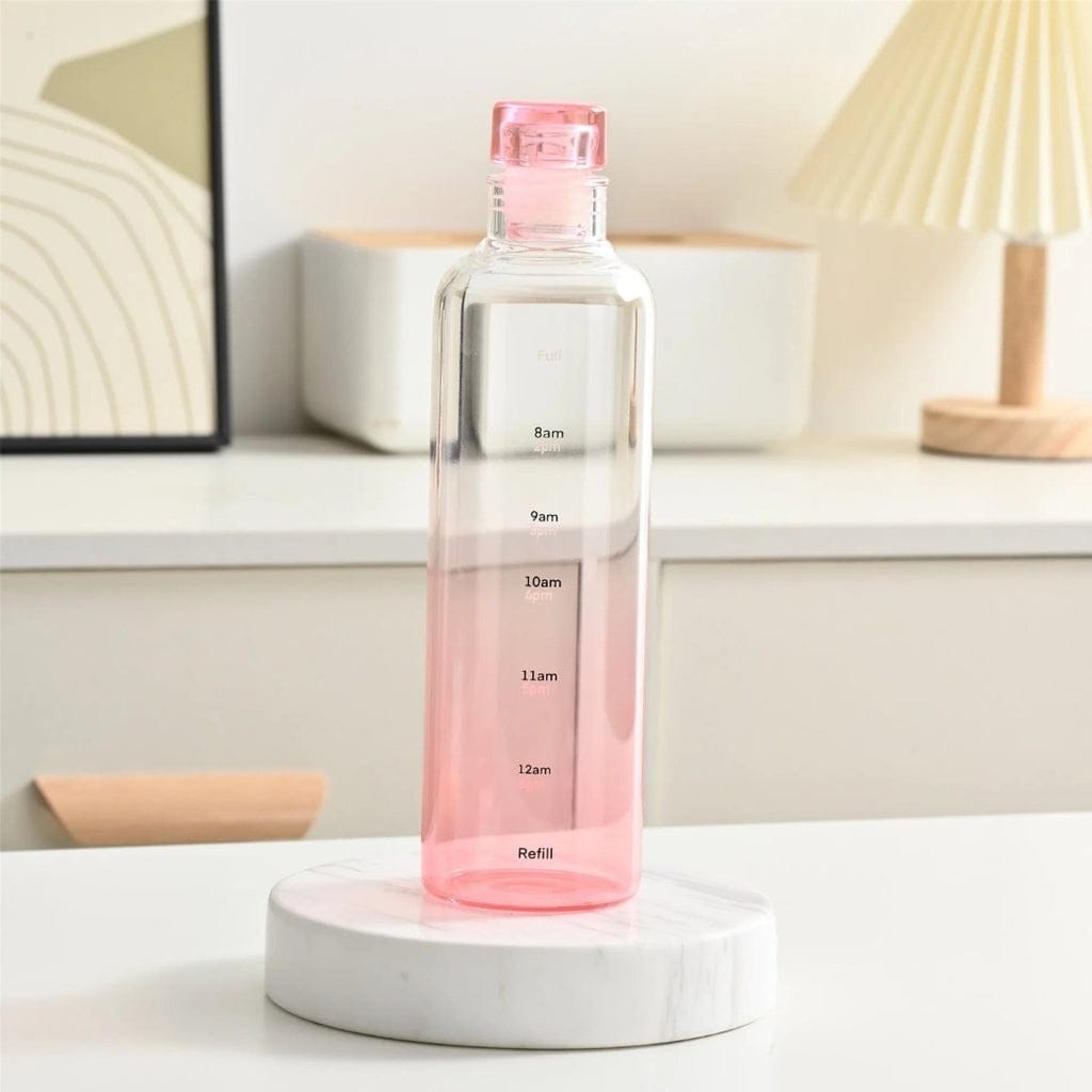 500ml Pink color glass water bottle
