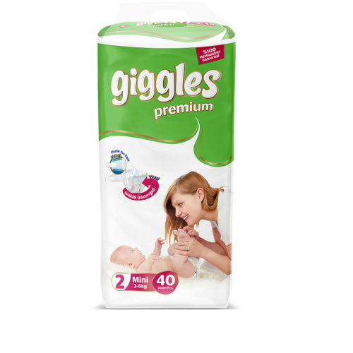 Giggles Premium Belt Twin Pack 3-6 Kg Mini 40 Pcs