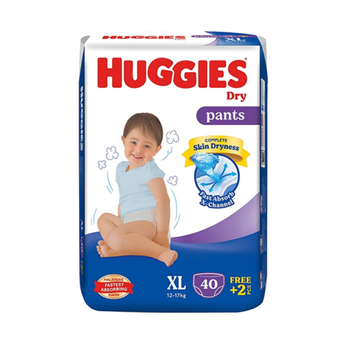 Huggies Dry XL Pant Diaper 12-17Kg - 42 Pcs (Malaysia)