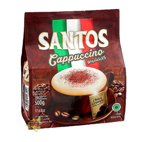 Santos Cappuccino Premix Instant Coffee  20 Sachet x25gm