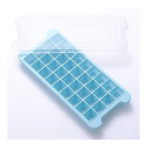 36 Chamber Silicone Ice Cube Tray with Lid -  Ocean Blue