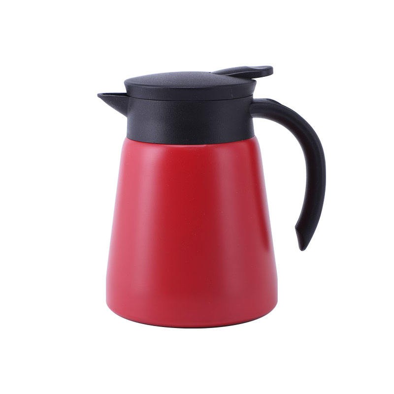 Mini Insulated Jug, Coffee and Tea Jug, 880 ml, Stainless Steel 304, 3-Layer Wall (Red)