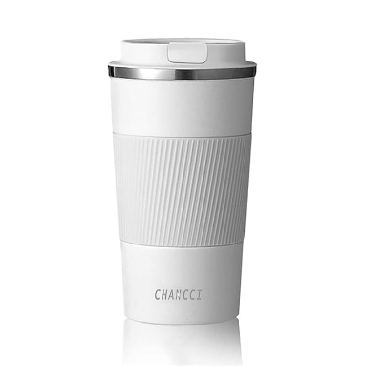 Stainless Steel Insulated Coffee Mug with Sleeve|Travel Coffee Mug 510 ML -  White