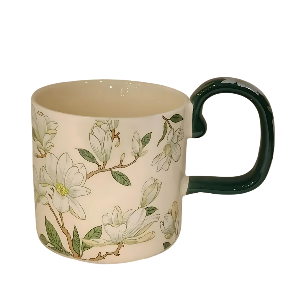 Floral green Ceramic Coffee Mug - 400ml