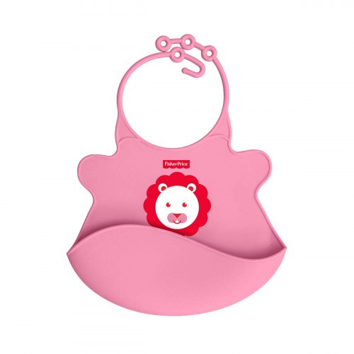 Fisher-Price UltraCare Easy Clean Silicon Baby Bib, Pink