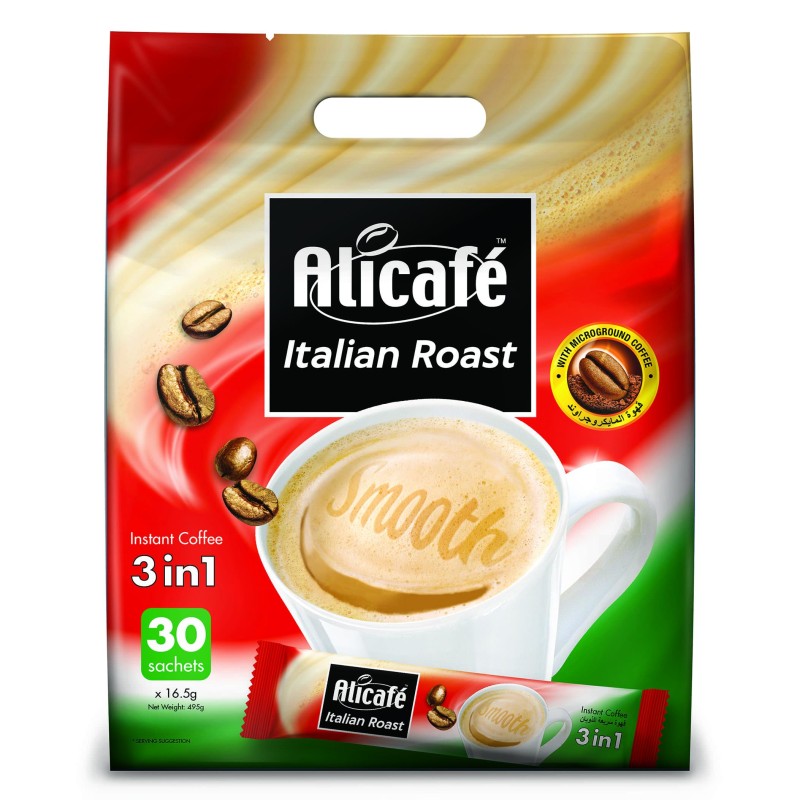 Alicafe Italian roast 3 in 1 instat Coffee (30 Sachet) - 16.5g