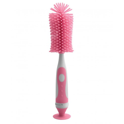 Fisher-Price Silicone Bottle Brush Set for Baby, Pink