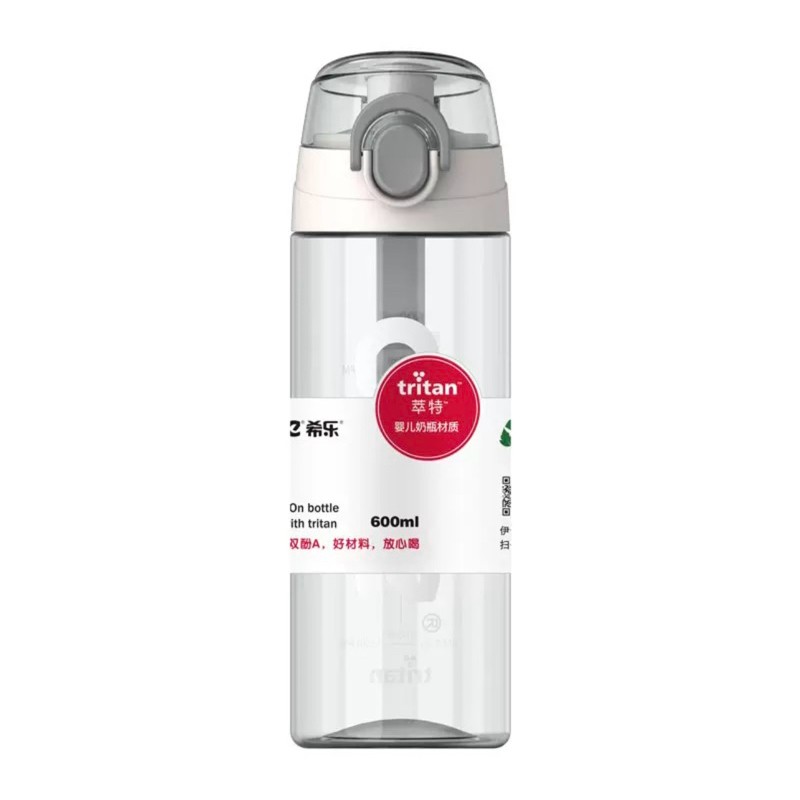 Cille Tritan Sports Water Bottle scratch proof -600ML (White)