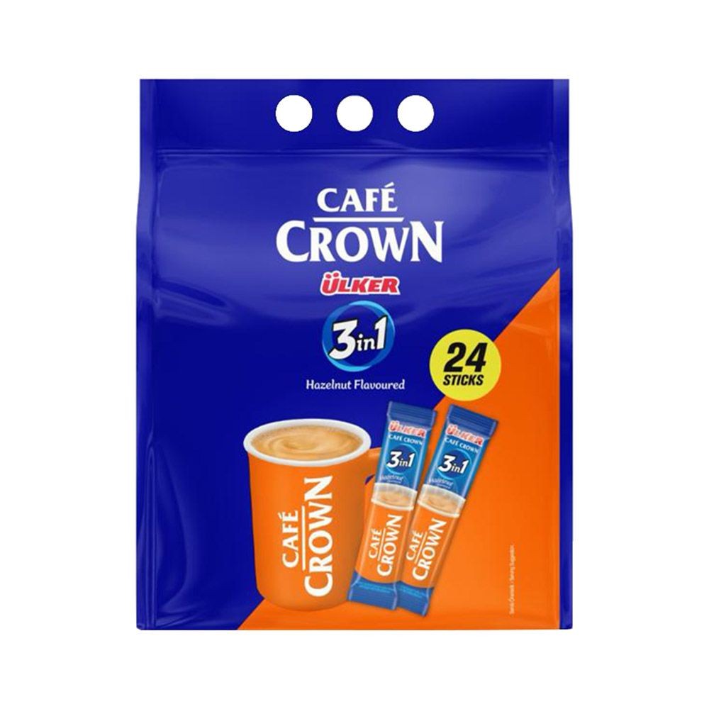 Café Crown Ülker Hazelnut Flavoured 3in1 Instant Coffee (24 Sticks)